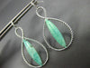 LARGE 9.58CT DIAMOND & GREEN AMETHYST 14KT WHITE GOLD INFINITY HANGING EARRINGS