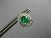 ESTATE 1.10CT DIAMOND & AAA EMERALD 14KT WHITE GOLD 3D OVAL HALO STUD EARRINGS