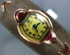 ANTIQUE ART DECO HELBROS .20CT AAA RUBY 14KT ROSE GOLD 3D HEXAGON WATCH #20708