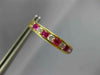 LARGE 2.0CT AAA RUBY & WHITE SAPPHIRE 18KT YELLOW GOLD 3D HUGGIE EARRINGS #22744
