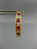 LARGE 2.0CT AAA RUBY & WHITE SAPPHIRE 18KT YELLOW GOLD 3D HUGGIE EARRINGS #22744