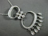 ANTIQUE LARGE .40CT DIAMOND 18KT WHITE GOLD 3D FILIGREE CHANDELIER PENDANT #3029