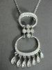 ANTIQUE LARGE .40CT DIAMOND 18KT WHITE GOLD 3D FILIGREE CHANDELIER PENDANT #3029