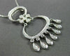 ANTIQUE LARGE .40CT DIAMOND 18KT WHITE GOLD 3D FILIGREE CHANDELIER PENDANT #3029