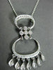 ANTIQUE LARGE .40CT DIAMOND 18KT WHITE GOLD 3D FILIGREE CHANDELIER PENDANT #3029