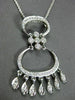 ANTIQUE LARGE .40CT DIAMOND 18KT WHITE GOLD 3D FILIGREE CHANDELIER PENDANT #3029