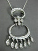ANTIQUE LARGE .40CT DIAMOND 18KT WHITE GOLD 3D FILIGREE CHANDELIER PENDANT #3029