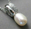 ESTATE .16CT DIAMOND & AAA SOUTH SEA PEARL 18K WHITE GOLD PENDANT W/CHAIN #11447