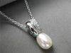 ESTATE .16CT DIAMOND & AAA SOUTH SEA PEARL 18K WHITE GOLD PENDANT W/CHAIN #11447