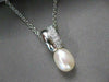 ESTATE .16CT DIAMOND & AAA SOUTH SEA PEARL 18K WHITE GOLD PENDANT W/CHAIN #11447
