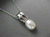 ESTATE .16CT DIAMOND & AAA SOUTH SEA PEARL 18K WHITE GOLD PENDANT W/CHAIN #11447