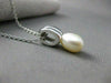 ESTATE .16CT DIAMOND & AAA SOUTH SEA PEARL 18K WHITE GOLD PENDANT W/CHAIN #11447