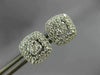 LARGE .67CT DIAMOND 18KT WHITE GOLD 3D SQUARE HALO CLUSTER STUD JACKET EARRINGS