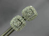 LARGE .67CT DIAMOND 18KT WHITE GOLD 3D SQUARE HALO CLUSTER STUD JACKET EARRINGS