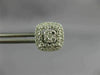 LARGE .67CT DIAMOND 18KT WHITE GOLD 3D SQUARE HALO CLUSTER STUD JACKET EARRINGS