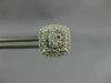 LARGE .67CT DIAMOND 18KT WHITE GOLD 3D SQUARE HALO CLUSTER STUD JACKET EARRINGS