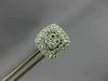 LARGE .67CT DIAMOND 18KT WHITE GOLD 3D SQUARE HALO CLUSTER STUD JACKET EARRINGS