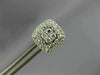 LARGE .67CT DIAMOND 18KT WHITE GOLD 3D SQUARE HALO CLUSTER STUD JACKET EARRINGS