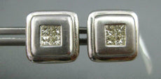 ESTATE LARGE .65CT DIAMOND 14KT WHITE GOLD 3D PRINCESS SQUARE STUD EARRINGS #743