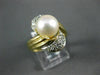 ANTIQUE DIAMOND 9MM SOUTH PEARL 14KT YELLOW GOLD COCKTAIL RING #17189