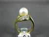 ANTIQUE DIAMOND 9MM SOUTH PEARL 14KT YELLOW GOLD COCKTAIL RING #17189