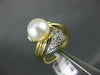 ANTIQUE DIAMOND 9MM SOUTH PEARL 14KT YELLOW GOLD COCKTAIL RING #17189