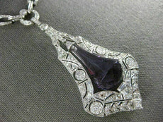 ANTIQUE EXTRA LARGE 38.0CT DIAMOND & AAA AMETHYST 18K WHITE GOLD LARIAT NECKLACE