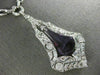 ANTIQUE EXTRA LARGE 38.0CT DIAMOND & AAA AMETHYST 18K WHITE GOLD LARIAT NECKLACE