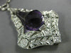 ANTIQUE EXTRA LARGE 38.0CT DIAMOND & AAA AMETHYST 18K WHITE GOLD LARIAT NECKLACE