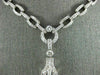 ANTIQUE EXTRA LARGE 38.0CT DIAMOND & AAA AMETHYST 18K WHITE GOLD LARIAT NECKLACE
