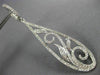 LONG 1.47CT DIAMOND 18KT WHITE GOLD FILIGREE FLOWER LEVER BACK HANGING EARRINGS