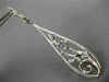 LONG 1.47CT DIAMOND 18KT WHITE GOLD FILIGREE FLOWER LEVER BACK HANGING EARRINGS