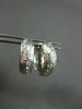 ANTIQUE WIDE .35CT DIAMOND 18KT WHITE GOLD FILIGREE HUGGIE EARRINGS #11988