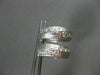 ANTIQUE WIDE .35CT DIAMOND 18KT WHITE GOLD FILIGREE HUGGIE EARRINGS #11988