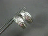 ANTIQUE WIDE .35CT DIAMOND 18KT WHITE GOLD FILIGREE HUGGIE EARRINGS #11988