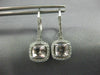 ESTATE 1.83CT AAA MORGANITE 14K WHITE GOLD 3D CUSHION LEVERBACK HANGING EARRINGS