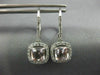 ESTATE 1.83CT AAA MORGANITE 14K WHITE GOLD 3D CUSHION LEVERBACK HANGING EARRINGS