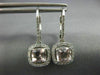 ESTATE 1.83CT AAA MORGANITE 14K WHITE GOLD 3D CUSHION LEVERBACK HANGING EARRINGS