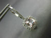 ESTATE 1.83CT AAA MORGANITE 14K WHITE GOLD 3D CUSHION LEVERBACK HANGING EARRINGS