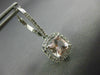 ESTATE 1.83CT AAA MORGANITE 14K WHITE GOLD 3D CUSHION LEVERBACK HANGING EARRINGS