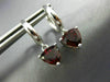 ESTATE 2.48CT AAA GARNET 14KT WHITE GOLD 3D TRILLION HANGING HUGGIE EARRINGS