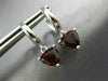 ESTATE 2.48CT AAA GARNET 14KT WHITE GOLD 3D TRILLION HANGING HUGGIE EARRINGS