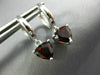 ESTATE 2.48CT AAA GARNET 14KT WHITE GOLD 3D TRILLION HANGING HUGGIE EARRINGS