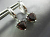 ESTATE 2.48CT AAA GARNET 14KT WHITE GOLD 3D TRILLION HANGING HUGGIE EARRINGS
