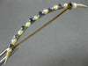 ANTIQUE .60CT AAA SAPPHIRE & SOUTH SEA PEARL 14KT YELLOW GOLD BROOCH PIN #26420