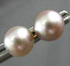 ESTATE AAA PINK SOUTH SEA PEARL 14K YELLOW GOLD CLASSIC ROUND SOLITAIRE EARRINGS
