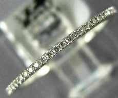 ESTATE .16CT DIAMOND 18KT WHITE GOLD 3D CLASSIC ROUND ETERNITY ANNIVERSARY RING