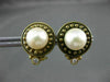 ANTIQUE .14CT DIAMOND & AAA SOUTH SEA PEARL 14KT YELLOW GOLD 3D EARRINGS #17204