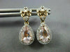 1.75CT DIAMOND & AAA MORGANITE 14KT WHITE & ROSE GOLD TEAR DROP HANGING EARRINGS