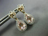 1.75CT DIAMOND & AAA MORGANITE 14KT WHITE & ROSE GOLD TEAR DROP HANGING EARRINGS